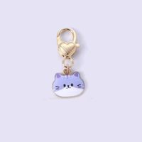 Cute Rabbit Cat Butterfly Metal Enamel Unisex Bag Pendant Keychain sku image 18