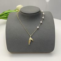 Elegant Flower Artificial Diamond Artificial Pearl Wholesale Pendant Necklace sku image 12