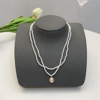 Elegant Flower Artificial Diamond Artificial Pearl Wholesale Pendant Necklace sku image 4