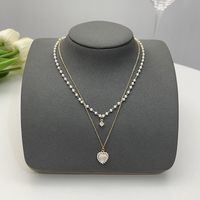 Elegant Flower Artificial Diamond Artificial Pearl Wholesale Pendant Necklace sku image 20