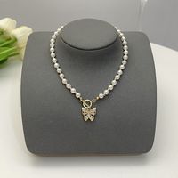 Elegant Flower Artificial Diamond Artificial Pearl Wholesale Pendant Necklace sku image 11