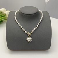Elegant Flower Artificial Diamond Artificial Pearl Wholesale Pendant Necklace sku image 15