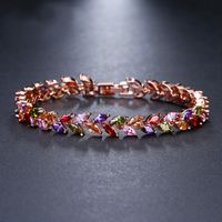Elegant Luxurious Lady Geometric Copper Inlay Zircon Bracelets main image 1