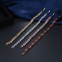 Elegant Luxurious Lady Geometric Copper Inlay Zircon Bracelets main image 4