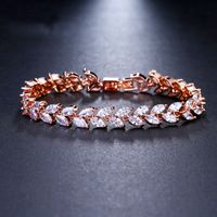 Elegant Luxurious Lady Geometric Copper Inlay Zircon Bracelets sku image 3