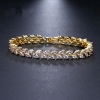 Elegant Luxurious Lady Geometric Copper Inlay Zircon Bracelets sku image 1