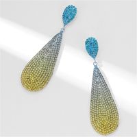 1 Pair Elegant Water Droplets Plating Rhinestone Silver Plated Drop Earrings main image 3