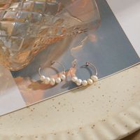 Classic Style Geometric Freshwater Pearl Asymmetrical Open Rings main image 4