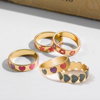Elegant Heart Shape Alloy Printing Women's Rings main image 4