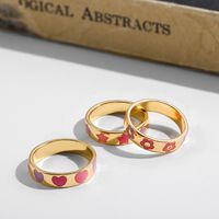 Elegant Heart Shape Alloy Printing Women's Rings main image 3