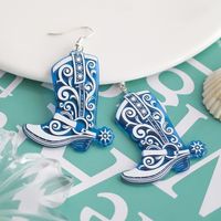 1 Pair Exaggerated Cowboy Style Boots Inlay Alloy Plastic Resin Drop Earrings main image 8