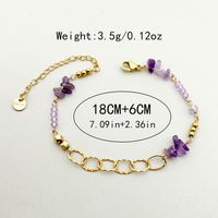 Casual Simple Style Oval 304 Stainless Steel Gravel 14K Gold Plated Natural Stone Crystal Bracelets In Bulk main image 2