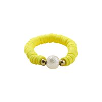 Casual Vacation Round Resin Beaded Pearl Women's Rings sku image 1