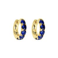 1 Pair Shiny Round Plating Inlay Copper Zircon 18K Gold Plated Hoop Earrings sku image 2