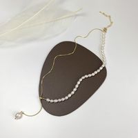 Elegant Round Freshwater Pearl Copper Necklace In Bulk main image 4