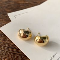 1 Pair Modern Style Solid Color Copper Ear Studs sku image 1
