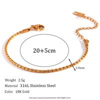 Simple Style Classic Style Solid Color 18k Gold Plated Stainless Steel Wholesale Anklet sku image 5