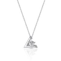 Elegant Luxurious Queen Triangle Sterling Silver Plating Inlay Zircon White Gold Plated Pendant Necklace main image 2