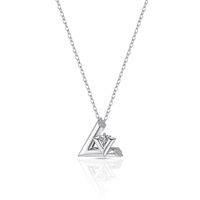 Elegant Luxurious Queen Triangle Sterling Silver Plating Inlay Zircon White Gold Plated Pendant Necklace main image 3