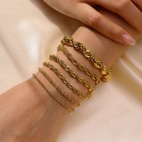 Style Classique Couleur Unie Acier Inoxydable Placage Plaqué Or 18k Bracelets main image 1