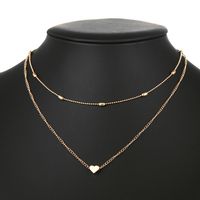 Style Simple Style Classique Forme De Cœur Alliage De Gros Collier En Couches sku image 1