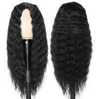 Frau Afrikanischer Stil Gruppe Hochtemperaturdraht Mittelscheitel Langes Lockiges Haar Perücken sku image 2