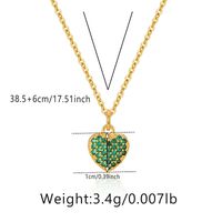 Elegant Heart Shape Copper Plating Inlay Zircon Pendant Necklace sku image 6
