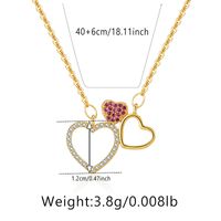 Elegant Heart Shape Copper Plating Inlay Zircon Pendant Necklace sku image 16