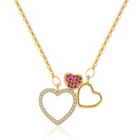 Elegant Heart Shape Copper Plating Inlay Zircon Pendant Necklace main image 4