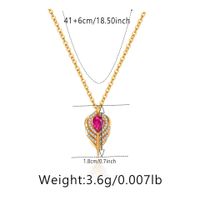 Elegant Heart Shape Copper Plating Inlay Zircon Pendant Necklace sku image 9