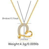 Elegant Heart Shape Copper Plating Inlay Zircon Pendant Necklace sku image 24