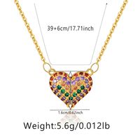 Elegant Heart Shape Copper Plating Inlay Zircon Pendant Necklace sku image 27