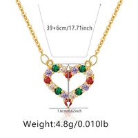 Elegant Heart Shape Copper Plating Inlay Zircon Pendant Necklace sku image 20