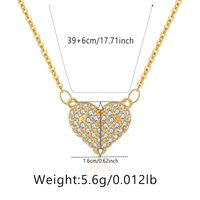 Elegant Heart Shape Copper Plating Inlay Zircon Pendant Necklace sku image 28