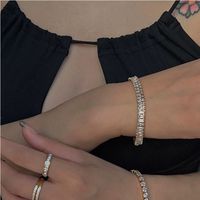 Modern Style Solid Color 304 Stainless Steel 16K Gold Plated White Gold Plated Gold Plated Zircon Bracelets In Bulk main image 4