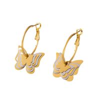 1 Pair Modern Style Triangle Star Butterfly Plating 304 Stainless Steel 18K Gold Plated Drop Earrings main image 4