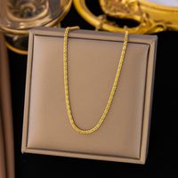 304 Stainless Steel 18K Gold Plated Simple Style Commute Plating Solid Color Necklace main image 1