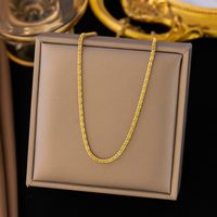 304 Stainless Steel 18K Gold Plated Simple Style Commute Plating Solid Color Necklace sku image 4