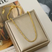 304 Stainless Steel 18K Gold Plated Simple Style Commute Plating Solid Color Necklace main image 5
