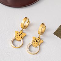 304 Stainless Steel 18K Gold Plated Cool Style Plating Inlay Animal Artificial Rhinestones Bracelets Earrings Necklace main image 5