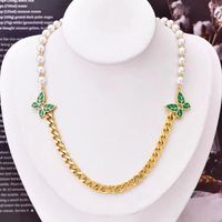 304 Stainless Steel Plastic 18K Gold Plated Sweet Streetwear Plating Butterfly Acrylic Plastic Necklace sku image 7