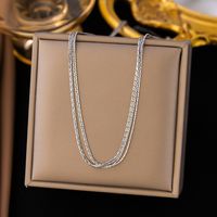 304 Stainless Steel 18K Gold Plated Lady Classic Style Plating Solid Color Necklace main image 4
