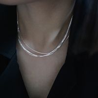 304 Stainless Steel 18K Gold Plated Lady Classic Style Plating Solid Color Necklace main image 3