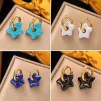 1 Pair Modern Style Star Plating 304 Stainless Steel 18K Gold Plated Drop Earrings main image 1
