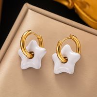 1 Pair Modern Style Star Plating 304 Stainless Steel 18K Gold Plated Drop Earrings main image 2