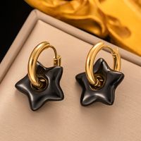 1 Pair Modern Style Star Plating 304 Stainless Steel 18K Gold Plated Drop Earrings sku image 4