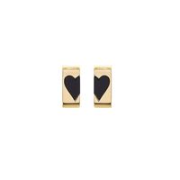 1 Pair Elegant Heart Shape Rectangle Plating 304 Stainless Steel Acrylic 18K Gold Plated Ear Studs main image 3
