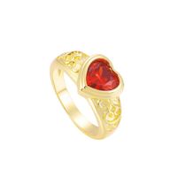Modern Style Heart Shape Stainless Steel Plating Inlay Zircon 18k Gold Plated Rings main image 2