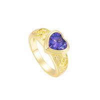 Modern Style Heart Shape Stainless Steel Plating Inlay Zircon 18k Gold Plated Rings sku image 5