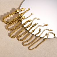 Classic Style Solid Color Stainless Steel Plating 18k Gold Plated Bracelets main image 3